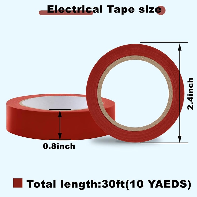 Romeda 9 Pack Electrical Tapes, Electrical Tape Water, Sun, and Oil Resistant, Electrical Tape is Suitable for Most Domestic, Commercial, and Industrial environments - Brown - Image 2